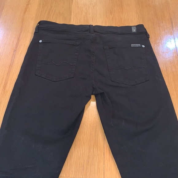7 For All Mankind~Size 32 Black Denim Stretch Jeans ~ - Picture 8 of 12